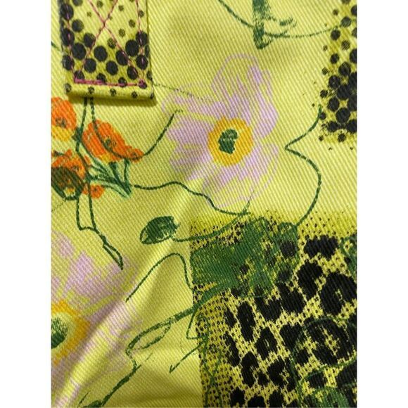 URBAN OUTFITTERS BDG LARGE COTTON TWILL TOTE BAG YELLOW BLACK PRINTED - Picture 7 of 9